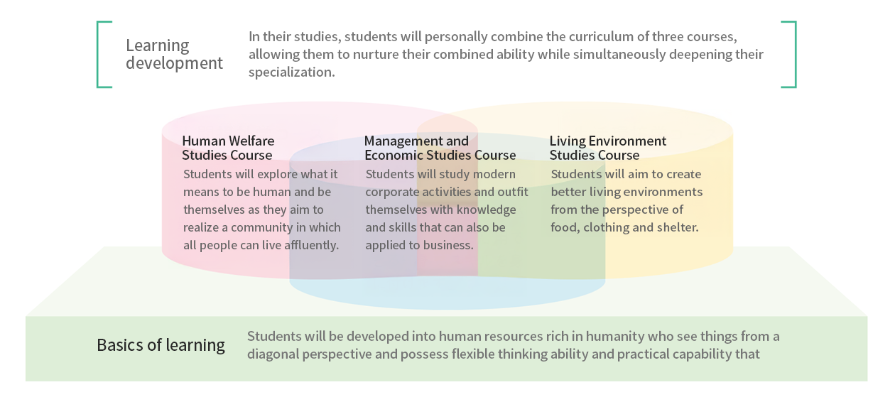 Basics of learning/Human Welfare Studies Course/Management and Economic Studies Course/Living Environment Studies Course/Learning development