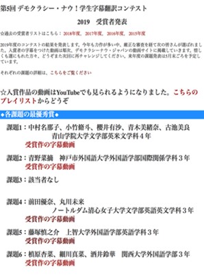 第5回　2019　受賞者発表