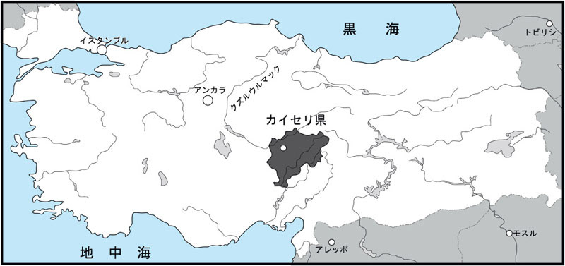 トルコ共和国の略地図