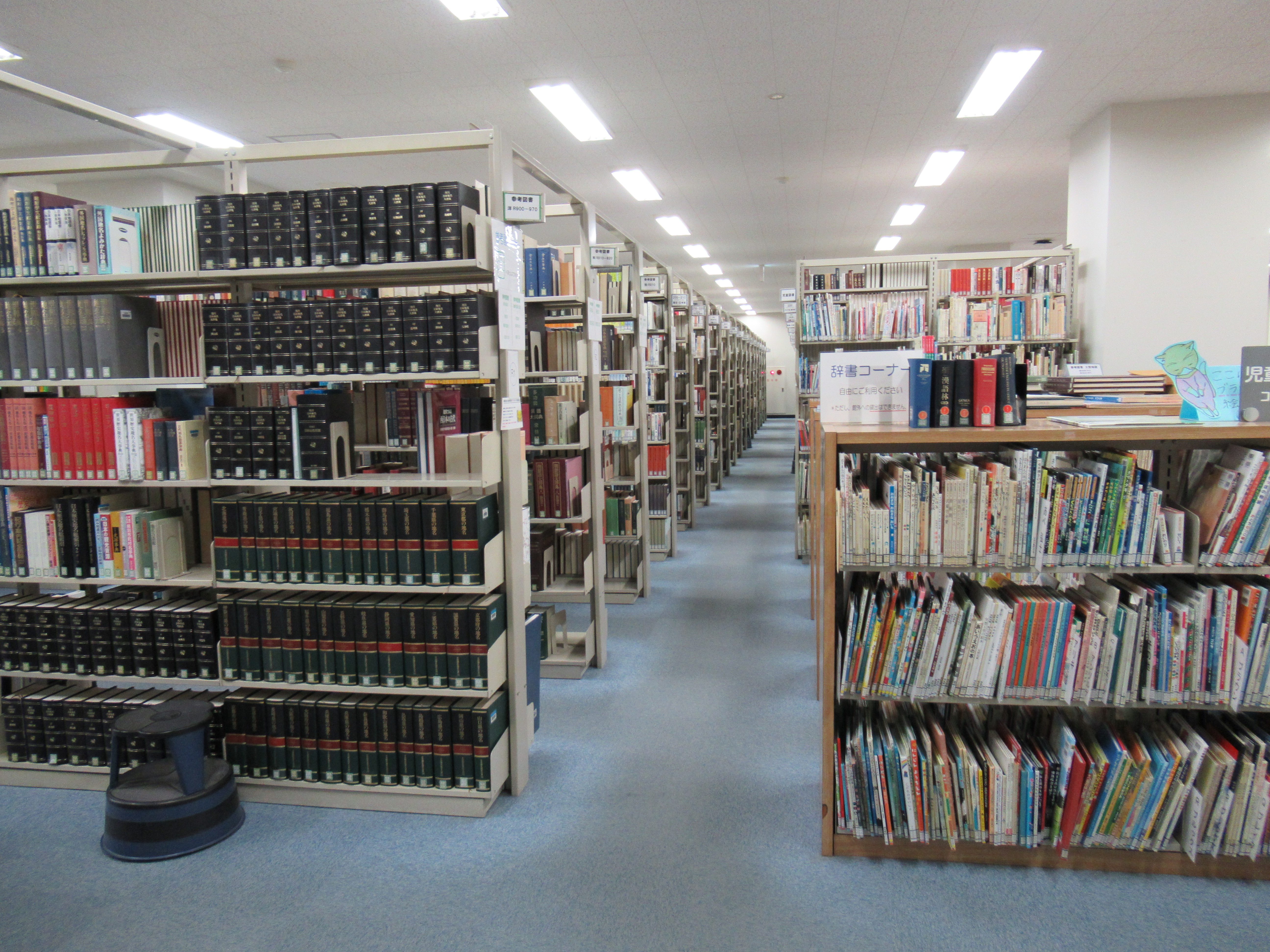 写真５：大学図書館　参考図書コーナー付近