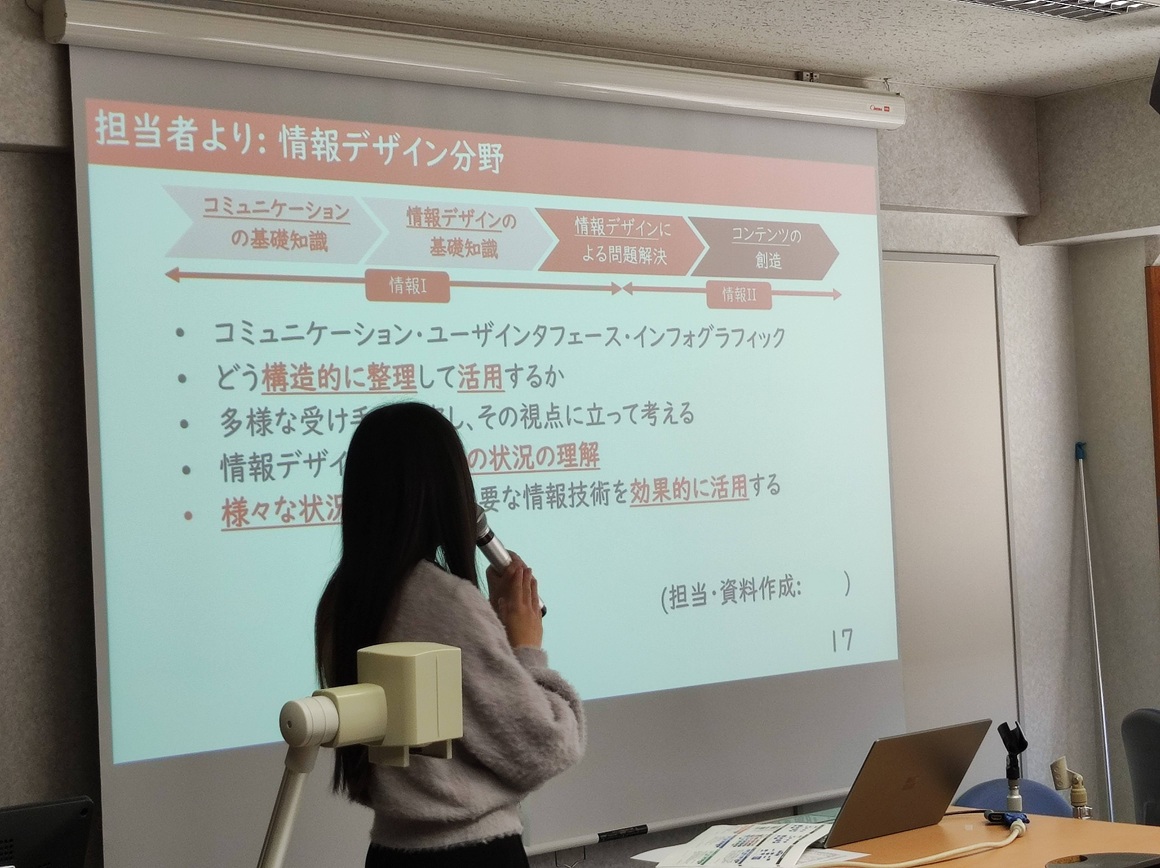 情報デザイン分野の担当学生からの説明です。