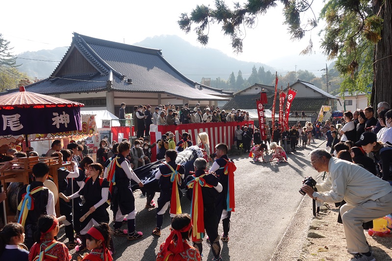 日本の笛太鼓と舞も調査する（2023年加茂大祭［吉備中央町］で撮影）